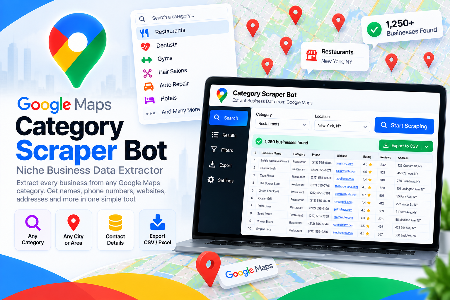 Google Maps Category Scraper Bot