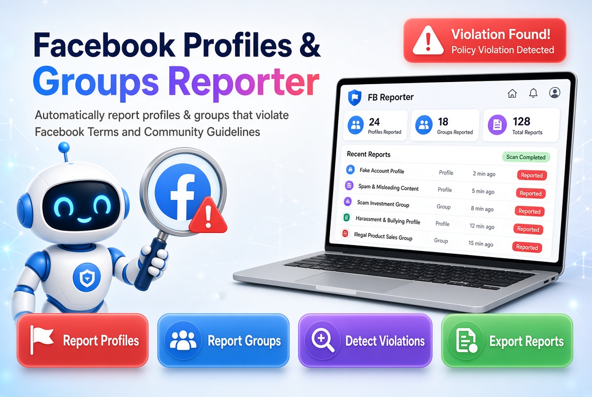 Facebook Profiles & Groups Reporter