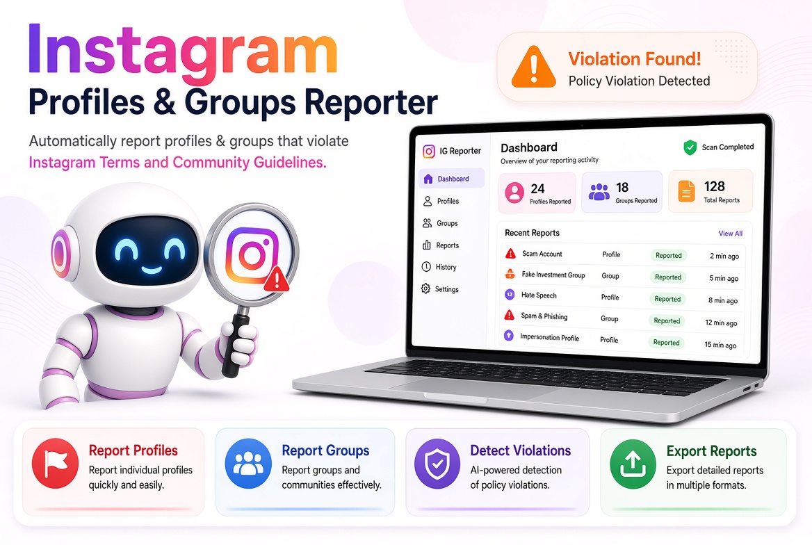 Instagram Profiles & Groups Reporter
